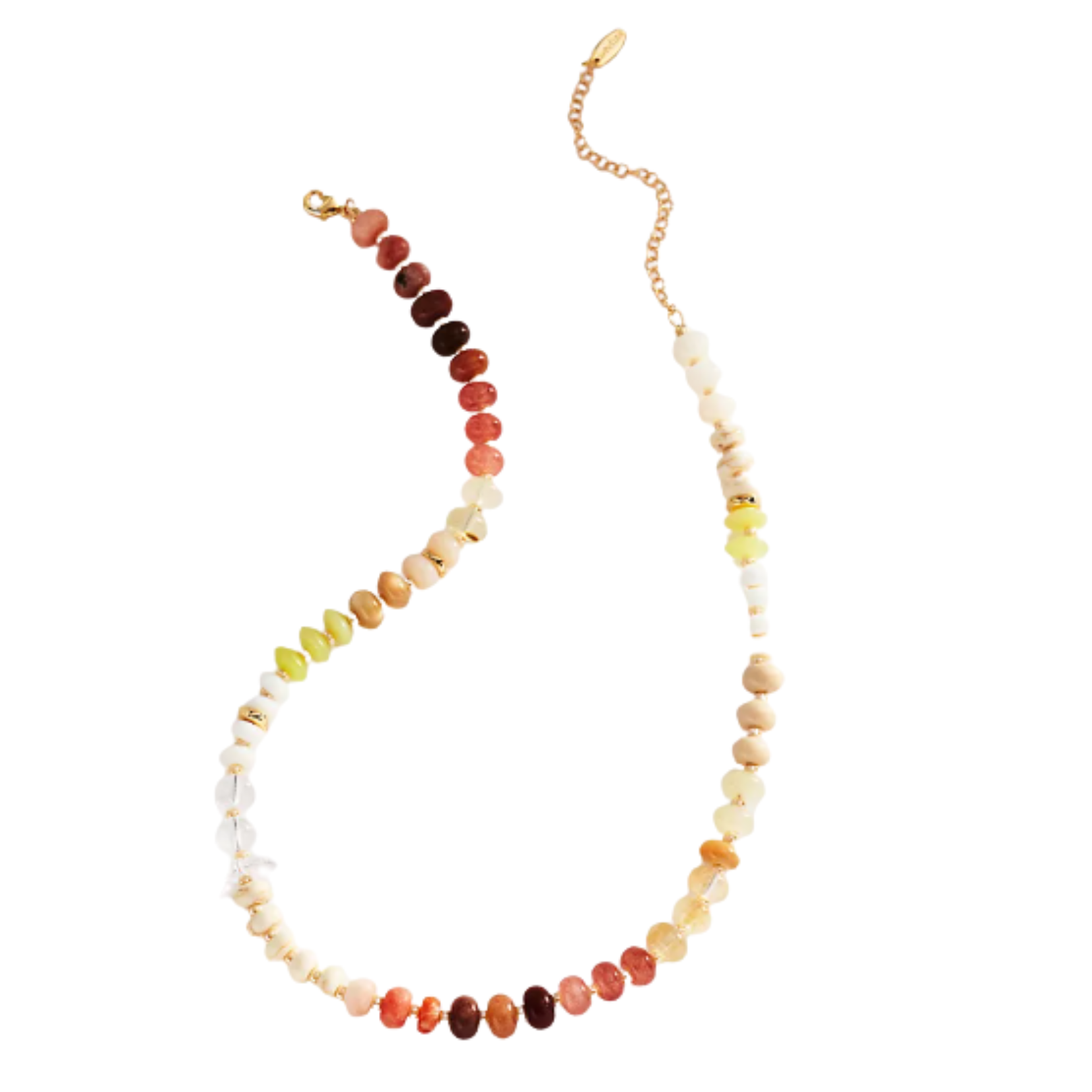 Beige Rainbow Stone Necklace