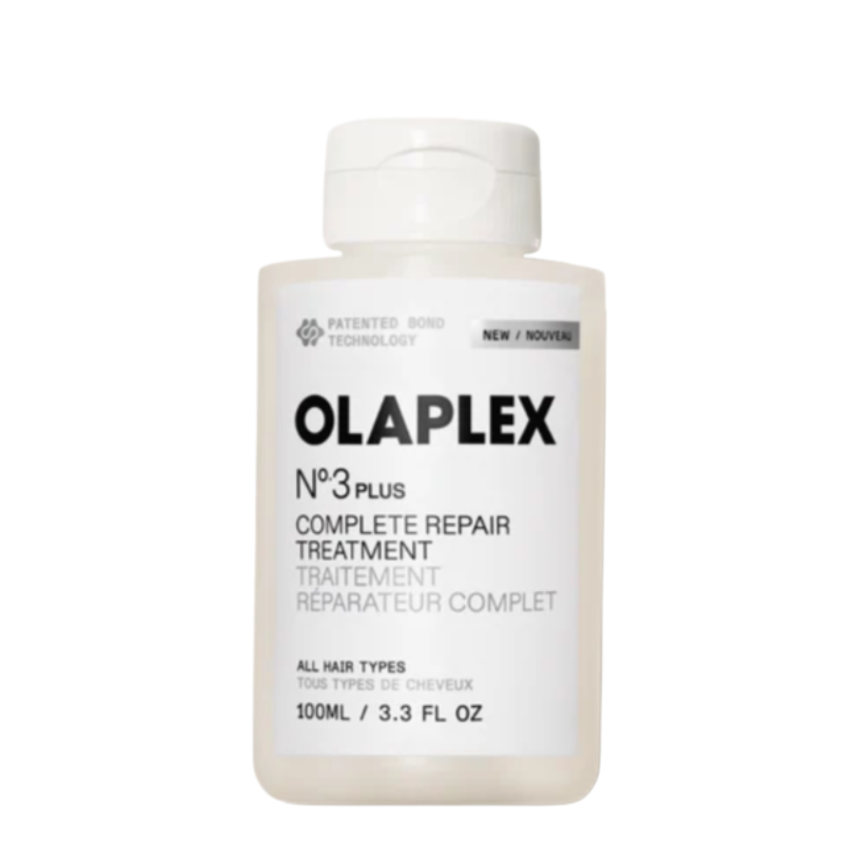 White bottle of N°.3PLUS COMPLETE REPAIR TREATMENT