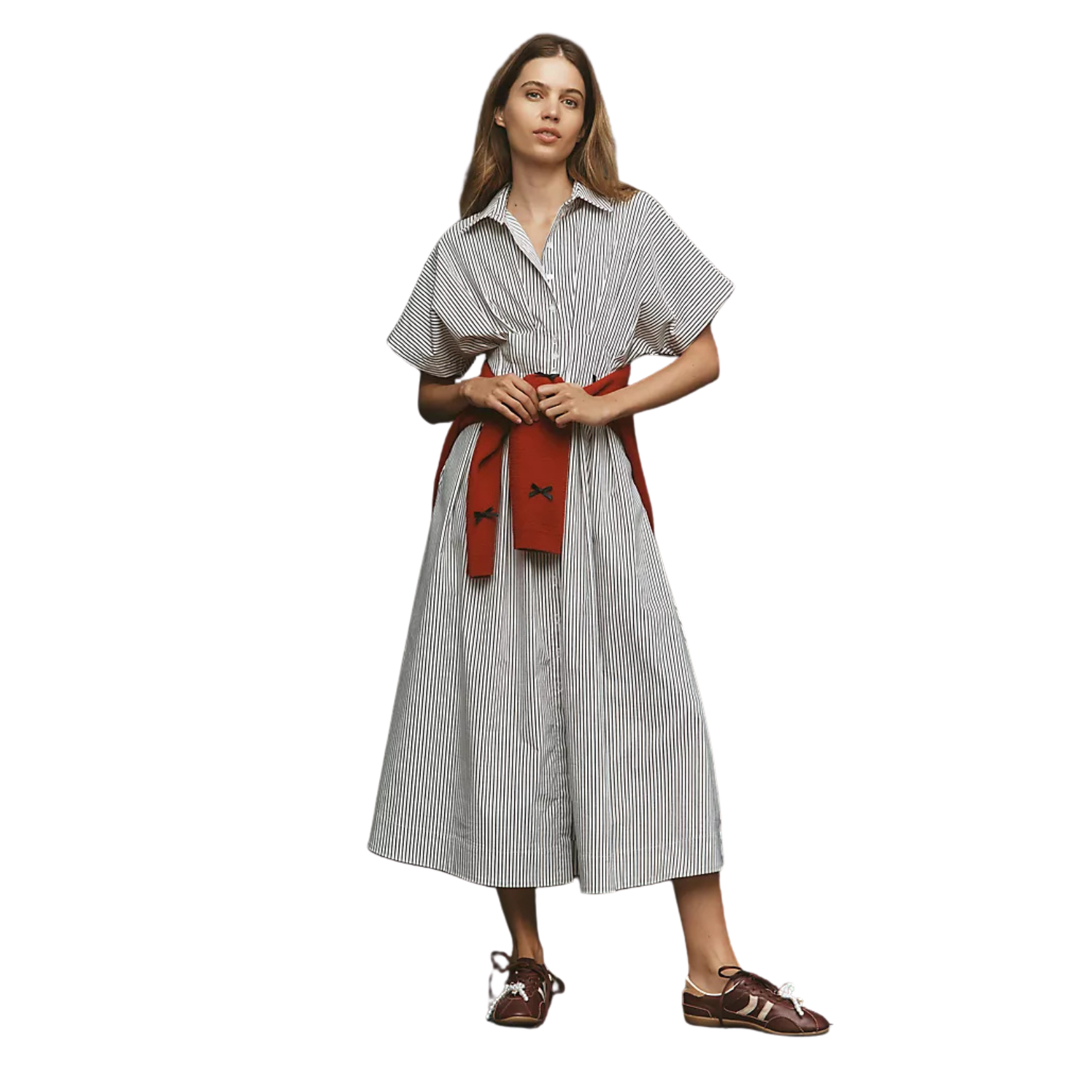Black/white stripe The Tobie Shirt Dress by Exquise from Anthropologie
