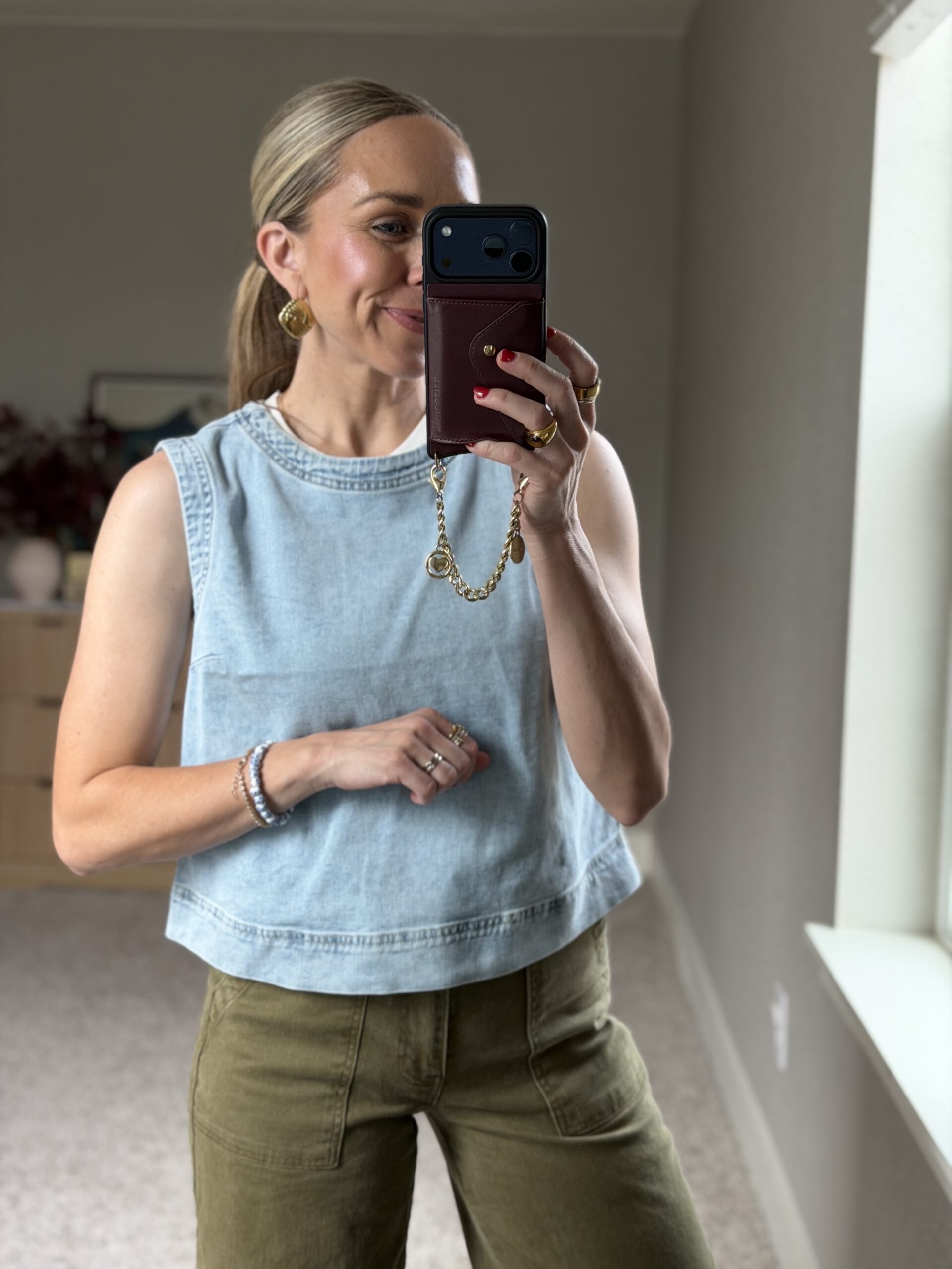 denim shell tank