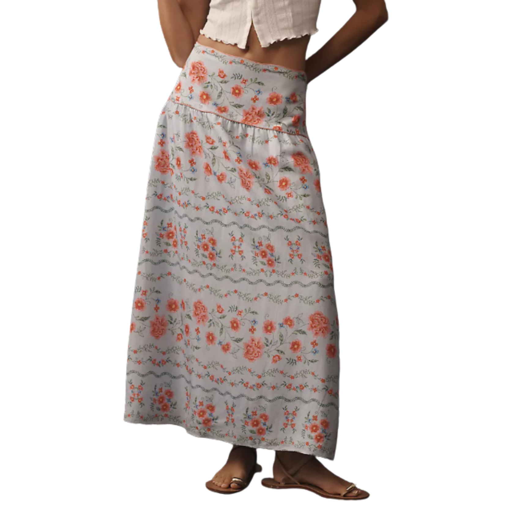 Floral Printed Saylor Maxi Skirt