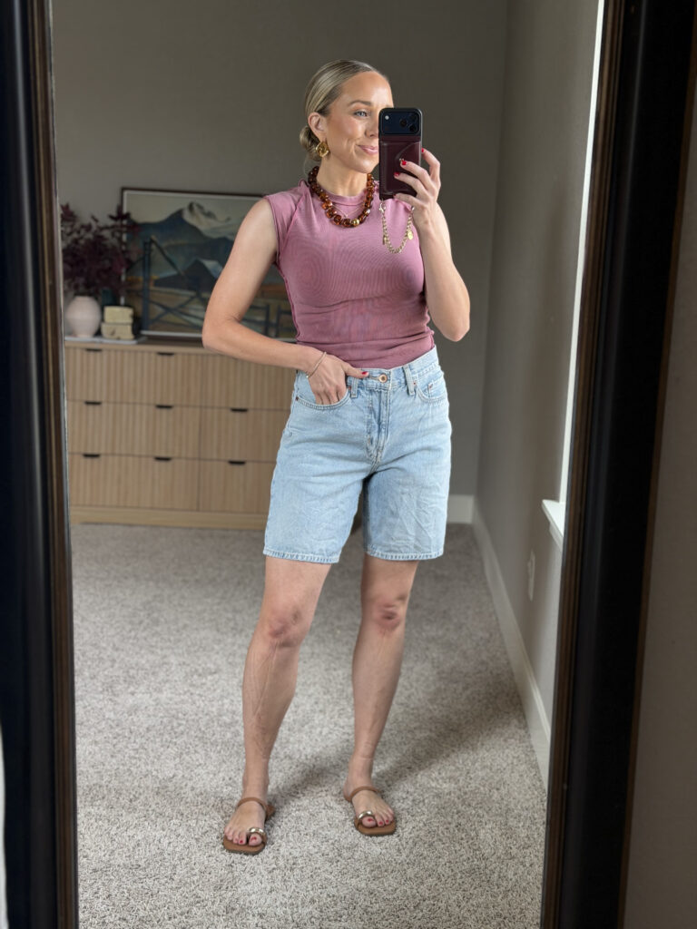 Womens denim bermuda shorts