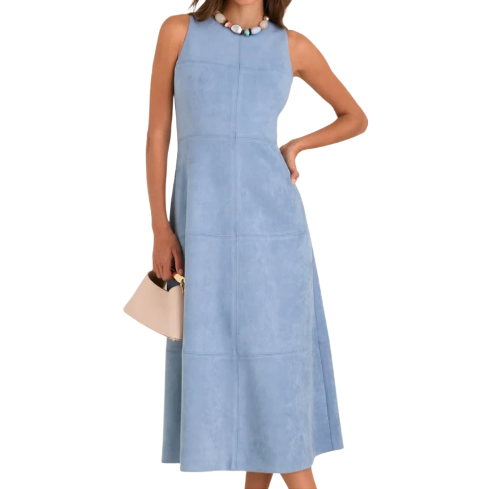 Blue Suede Dress Tank Top