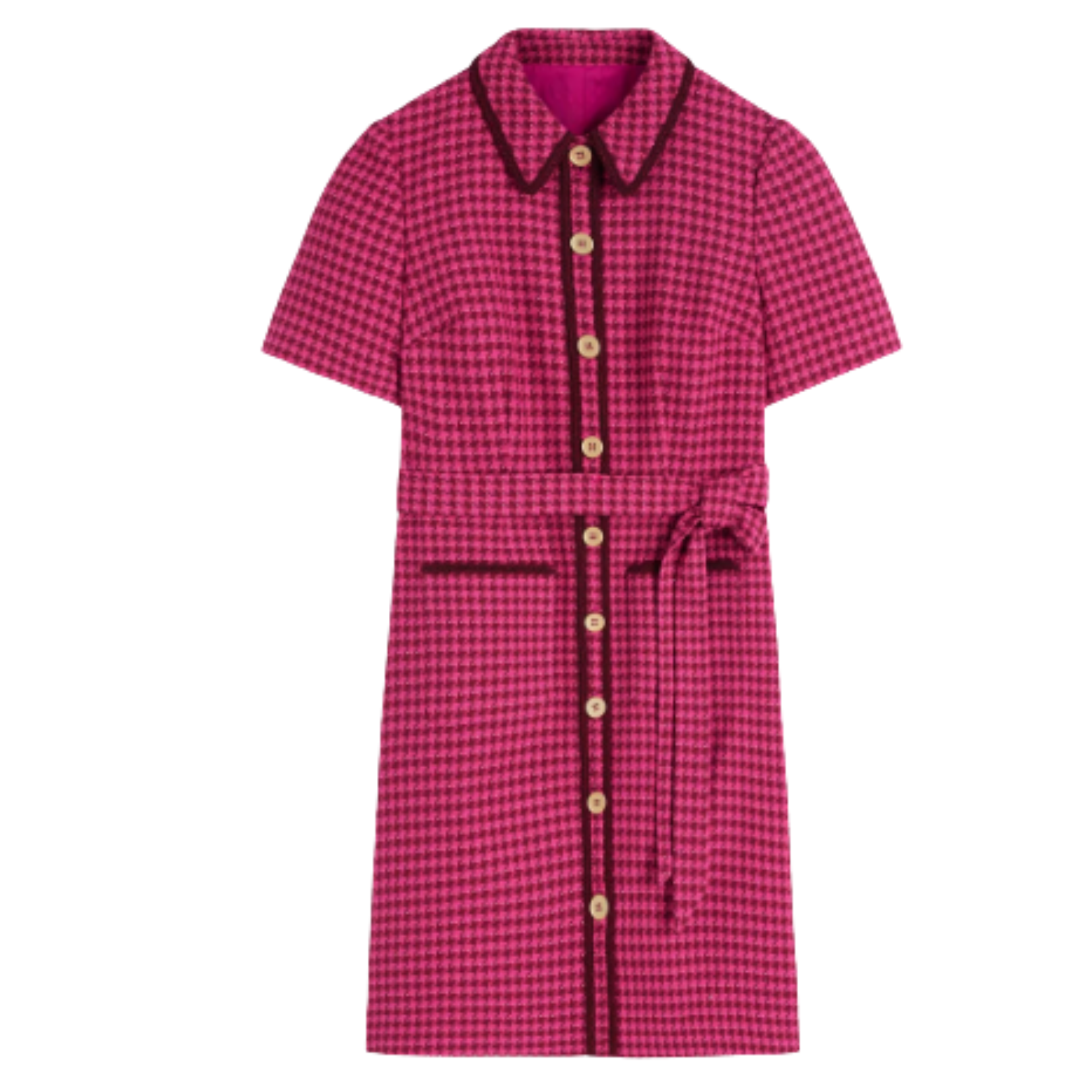 Short Button Front Dress Pink