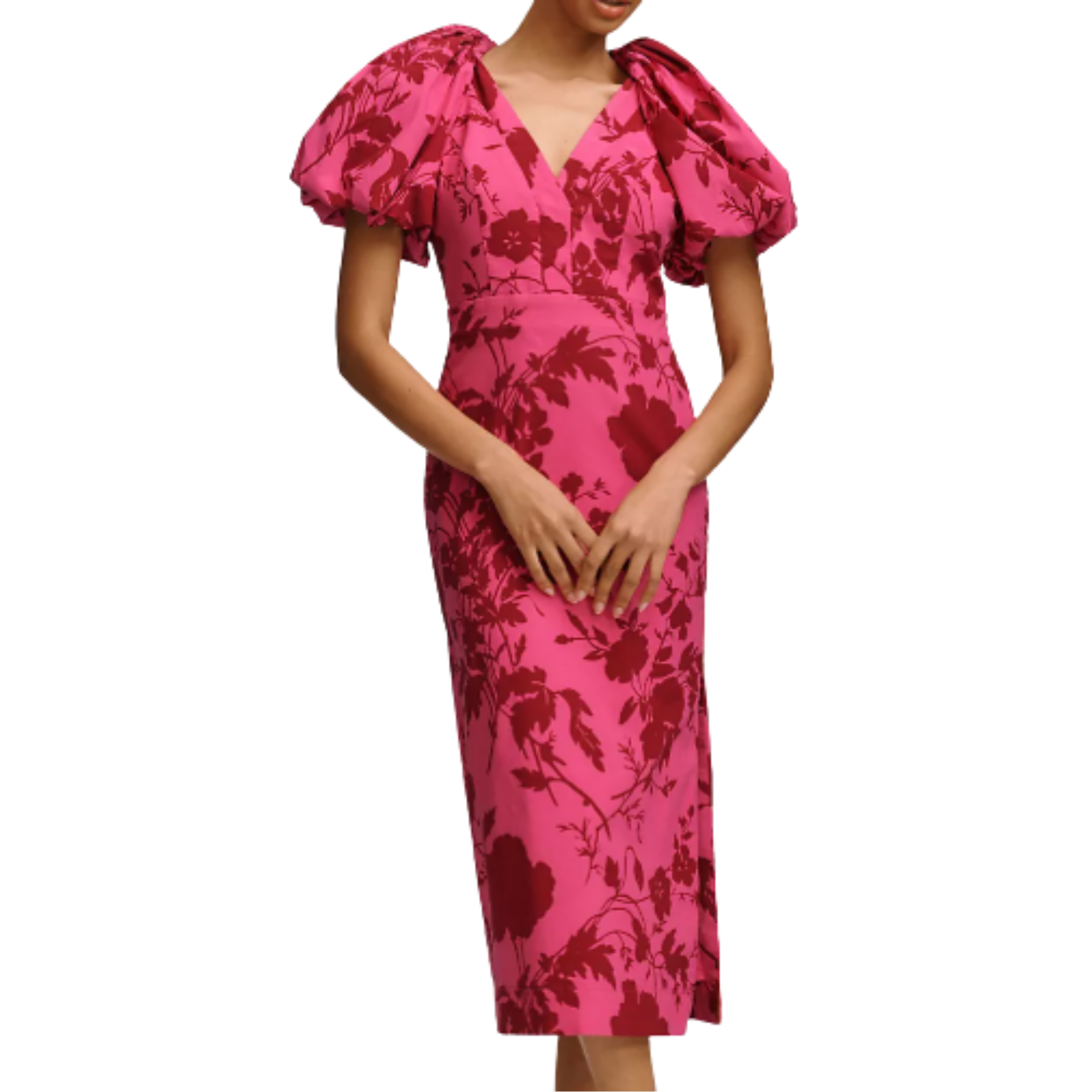 Poofy Sleeve Pink Dress