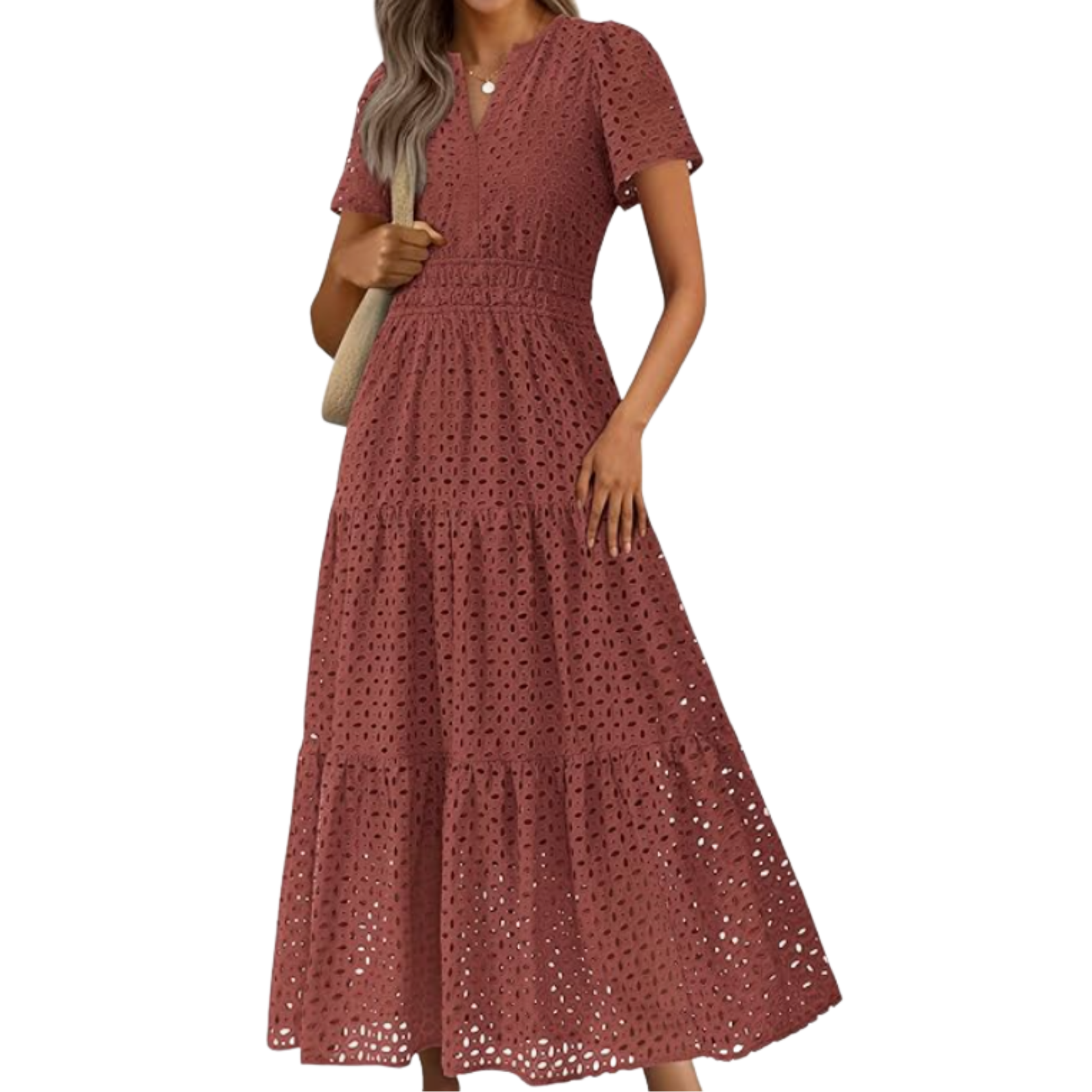 Short Sleeve Eyelet Dress
