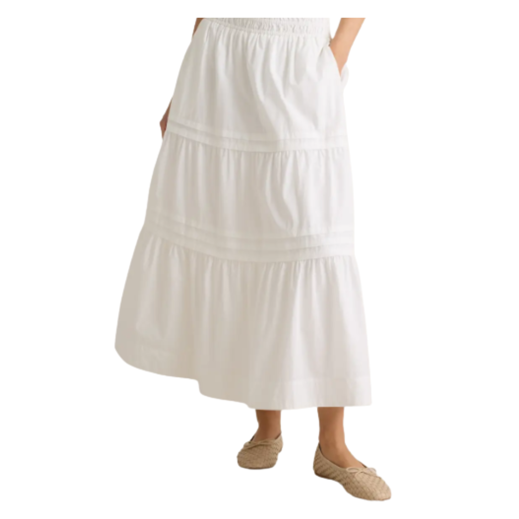 womens white maxi skirt