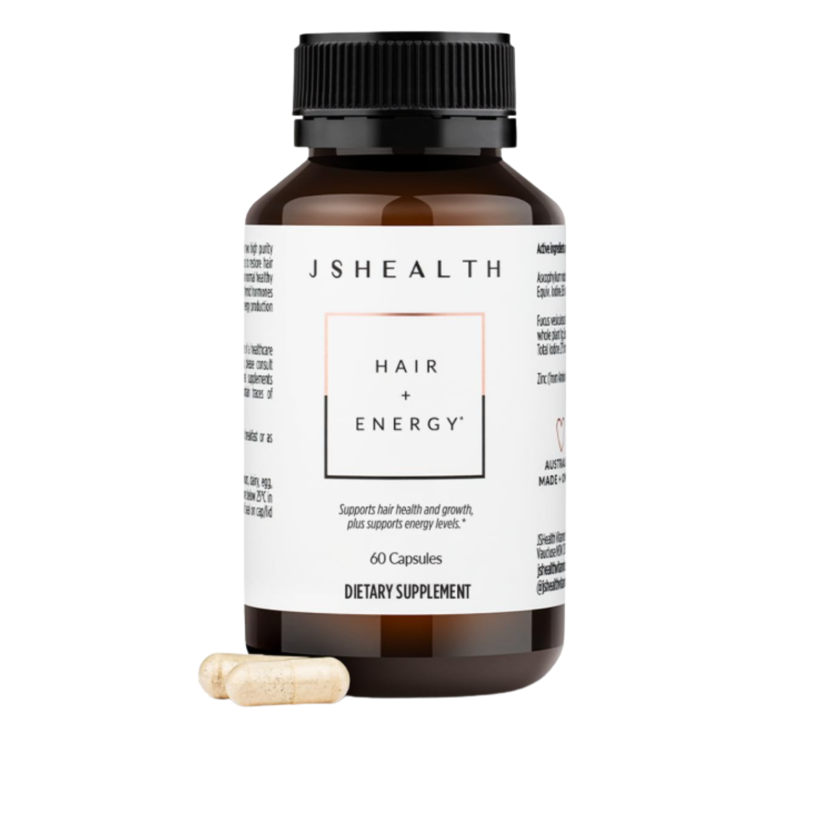 JSHealth Hair Growth Vitamins, 60 capsule bottle
