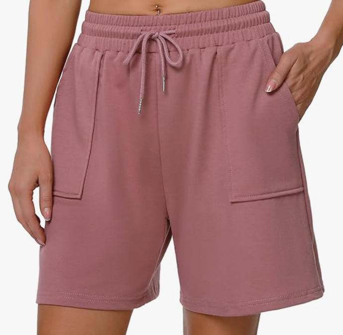 knee length purple sweats