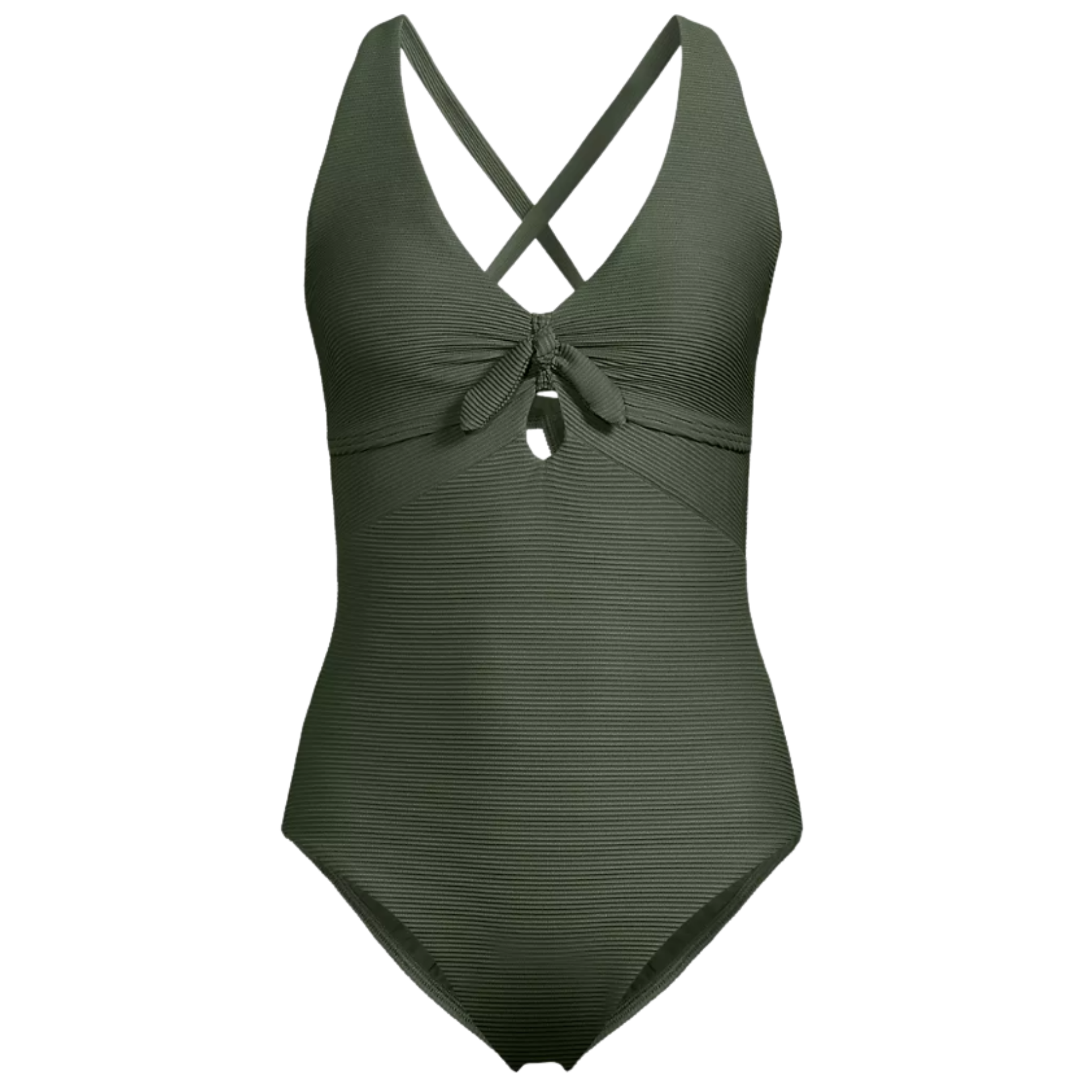 Ribbed Black Knot One Piece Swimsuit
