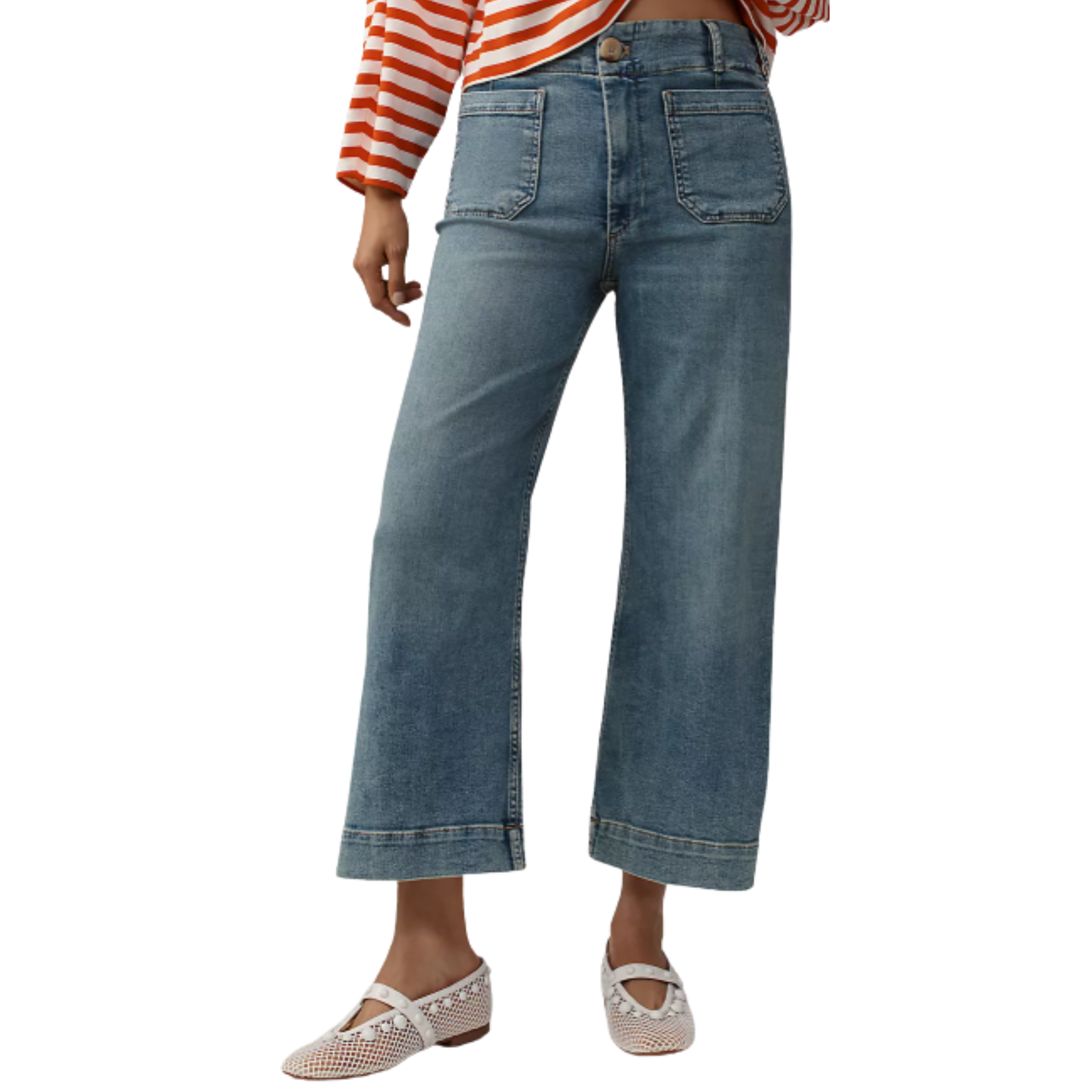 Anthropologie Blue Algae Wash High-Rise Jeans