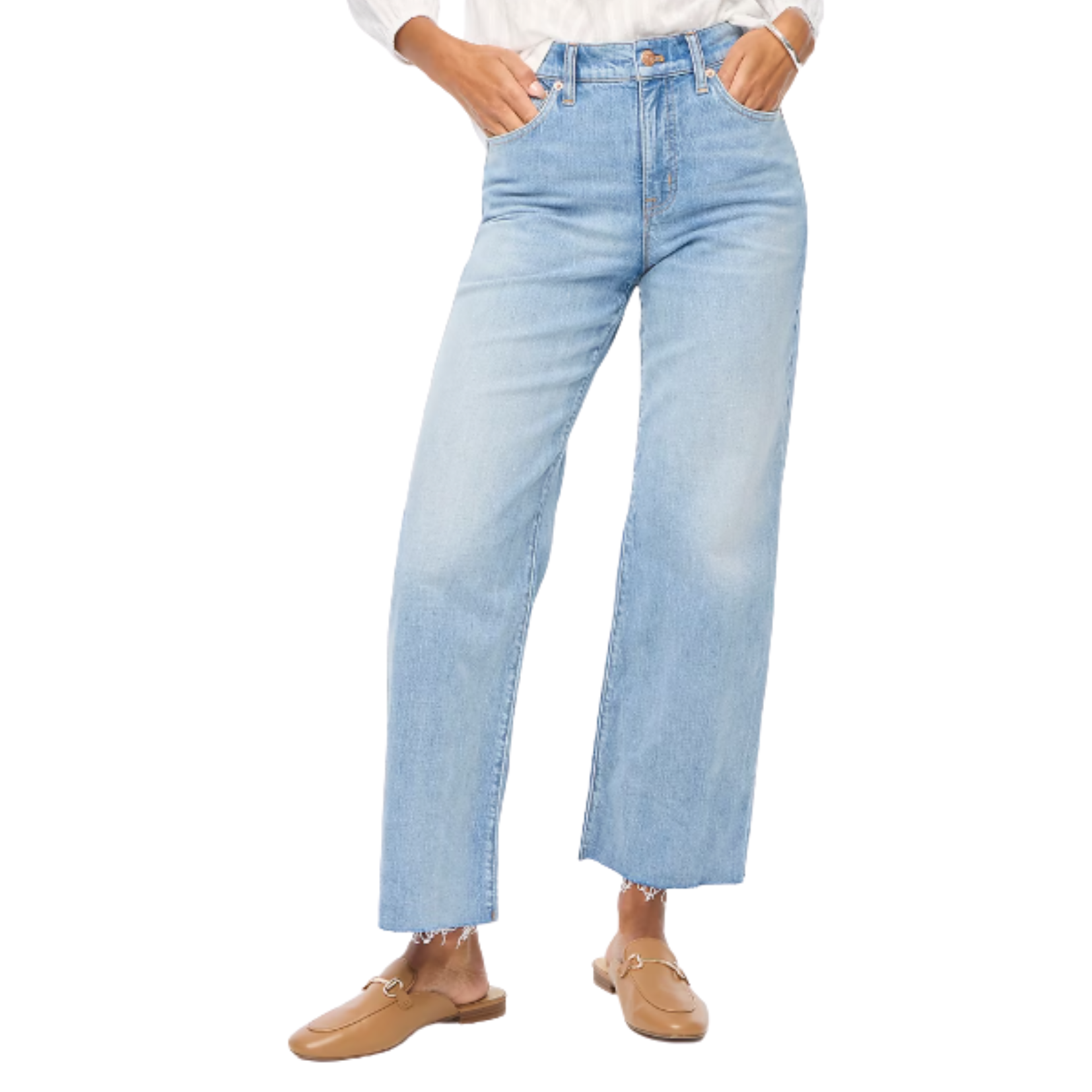J.Crew Storm Wash Wide-leg crop jeans