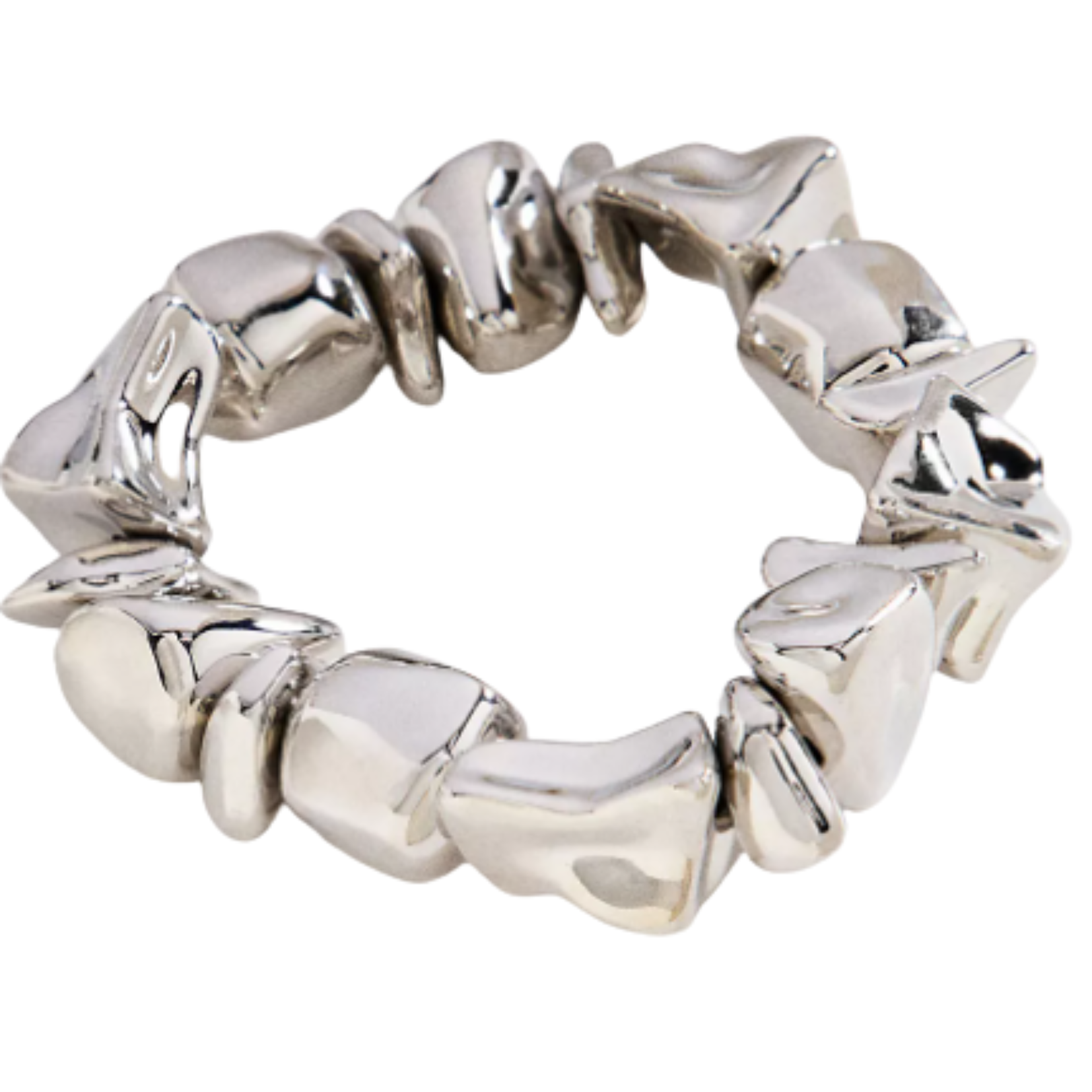 Molten Stretch Bracelet Silver