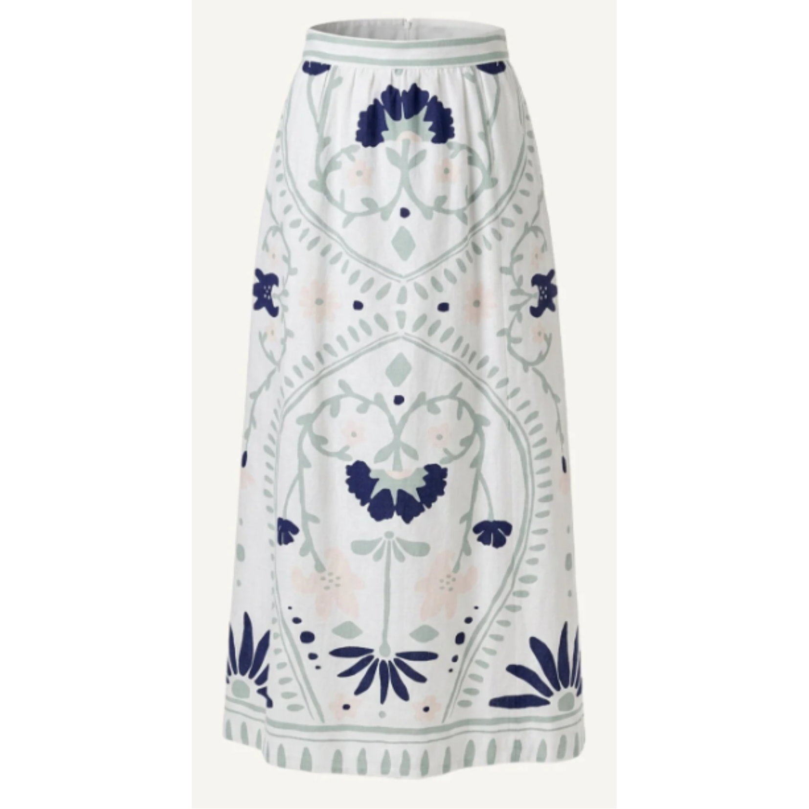 cleobella ankle skirt blue and white