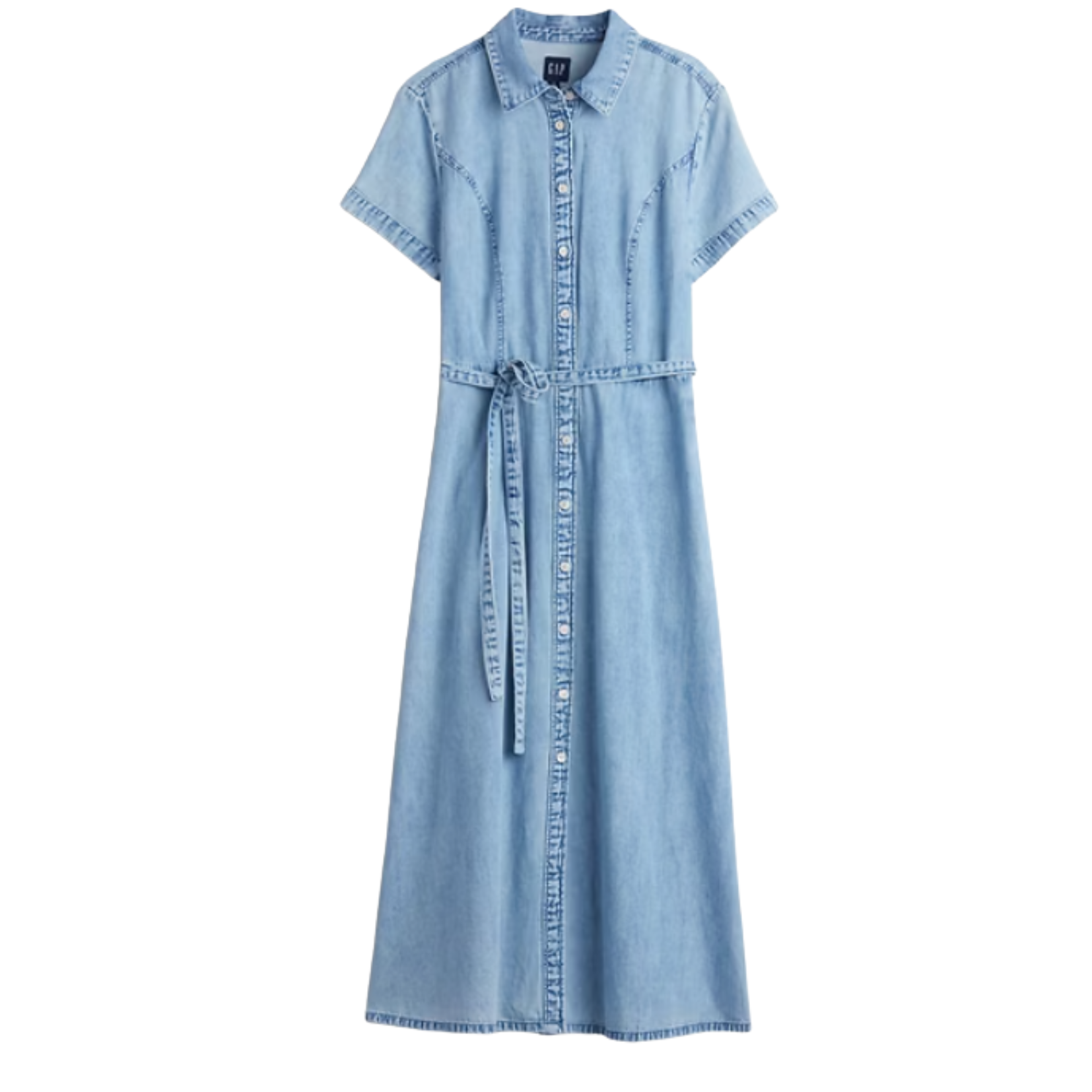 Tie-Waist Denim Dress Gap