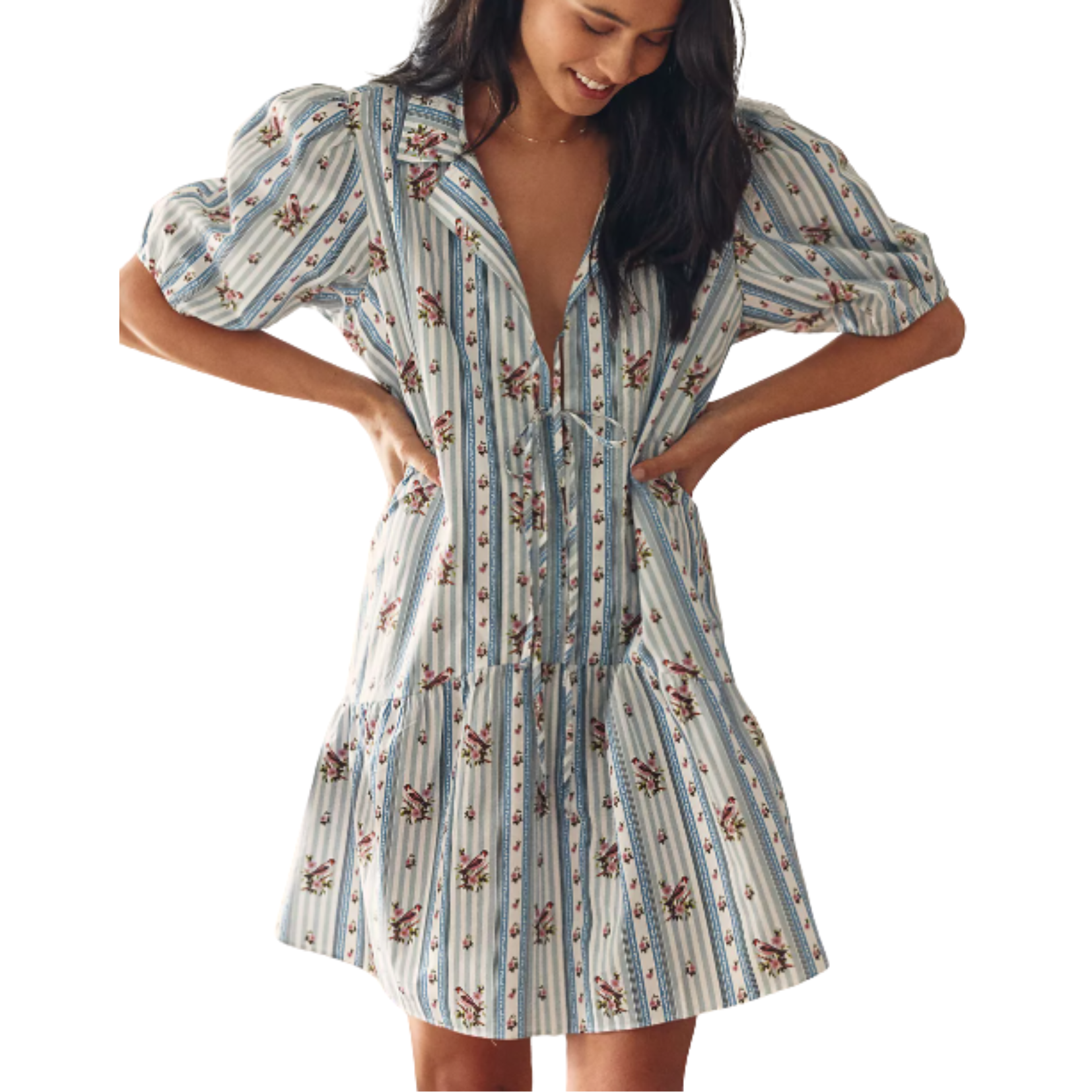 Short Sleeve Floral Mini Dress