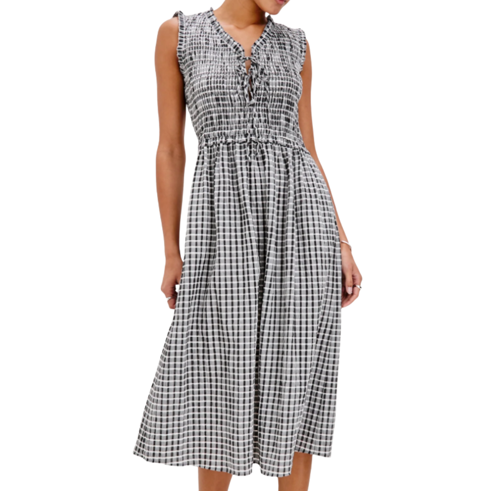 Adine Ash Seersucker Dress