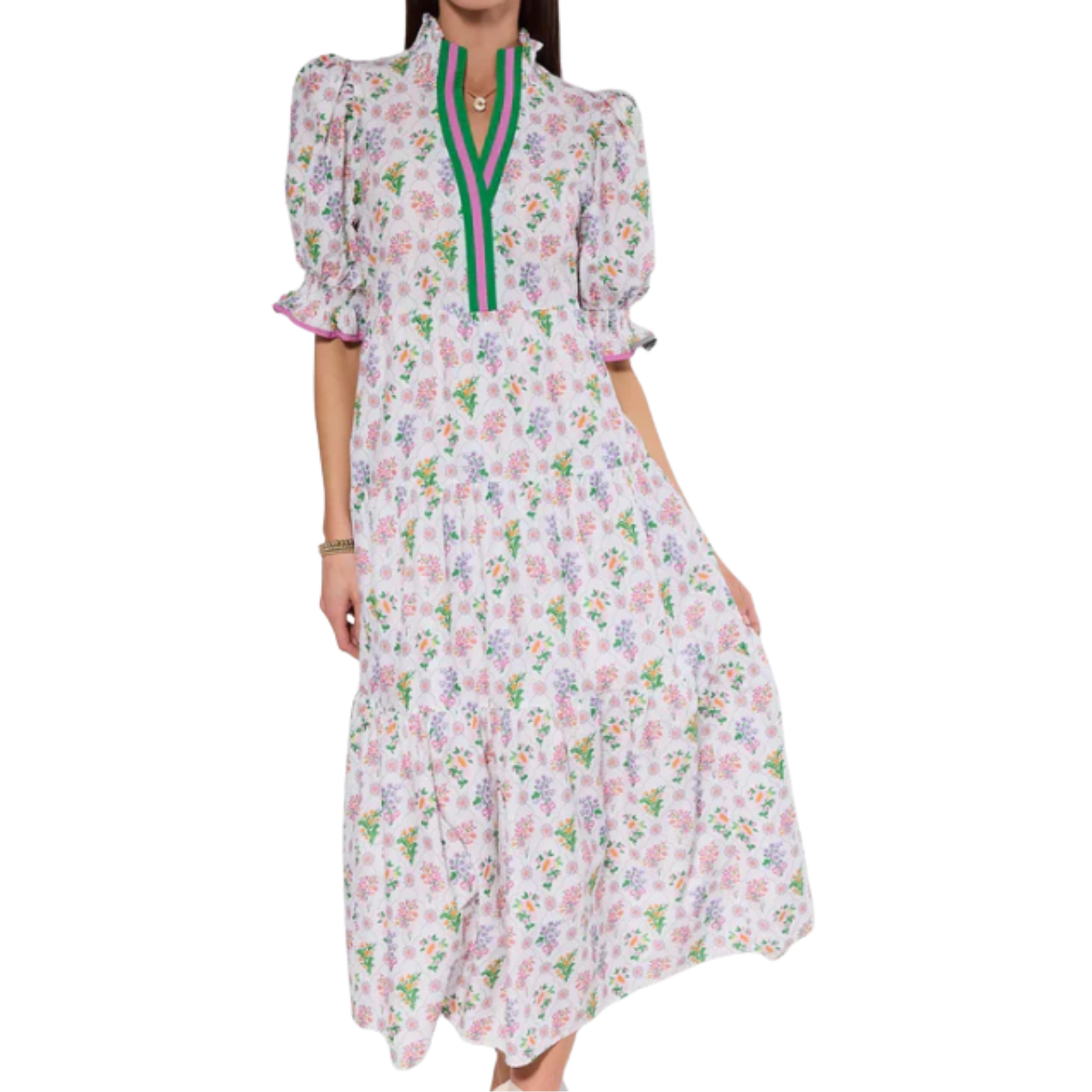 Avara White Floral Maxi Dress