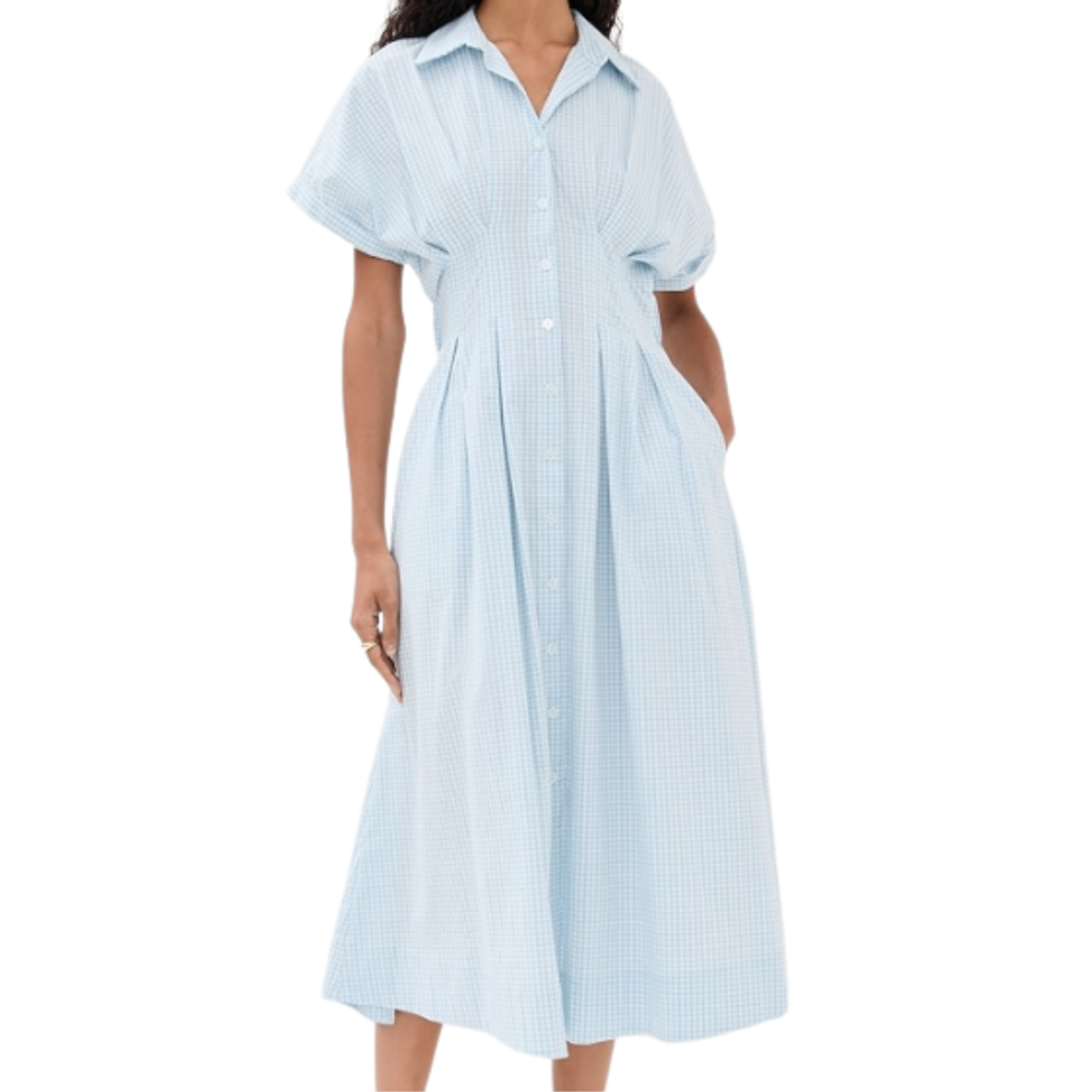 Button Down Sky Blue Dress
