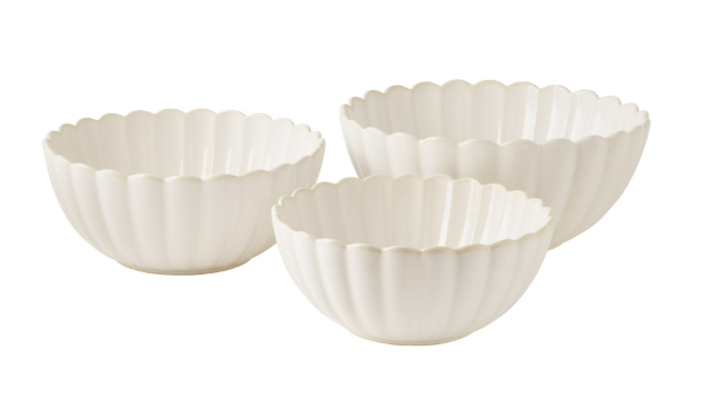 Three white bowls