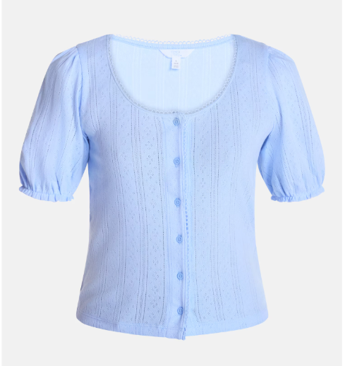 Walmart blue top button front