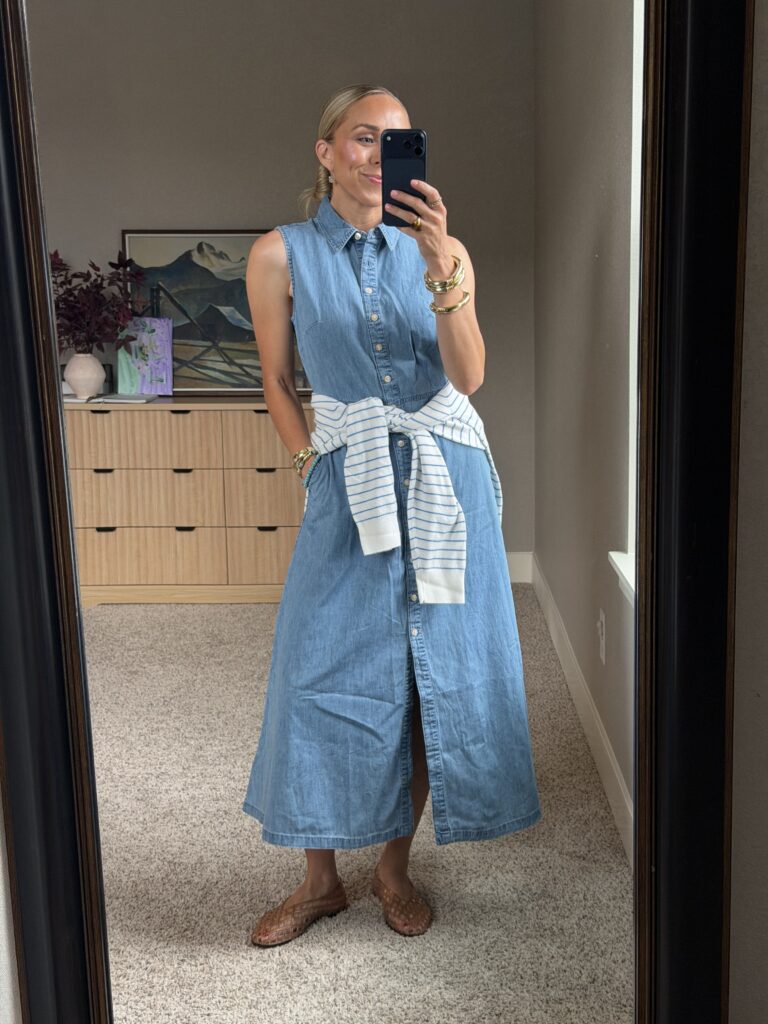 gap button-down denim dress for casual summer dress recommendations
