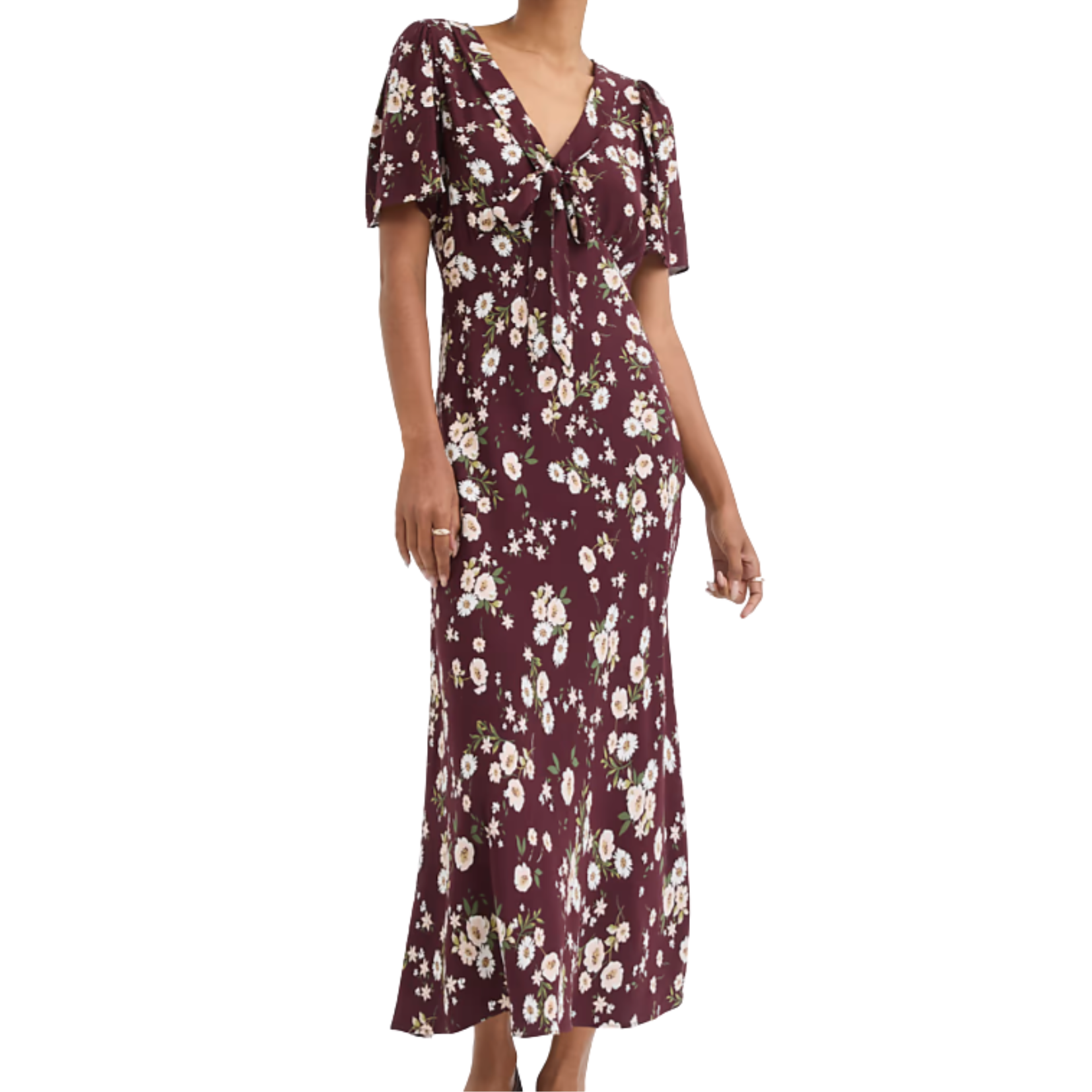 loft red floral dress