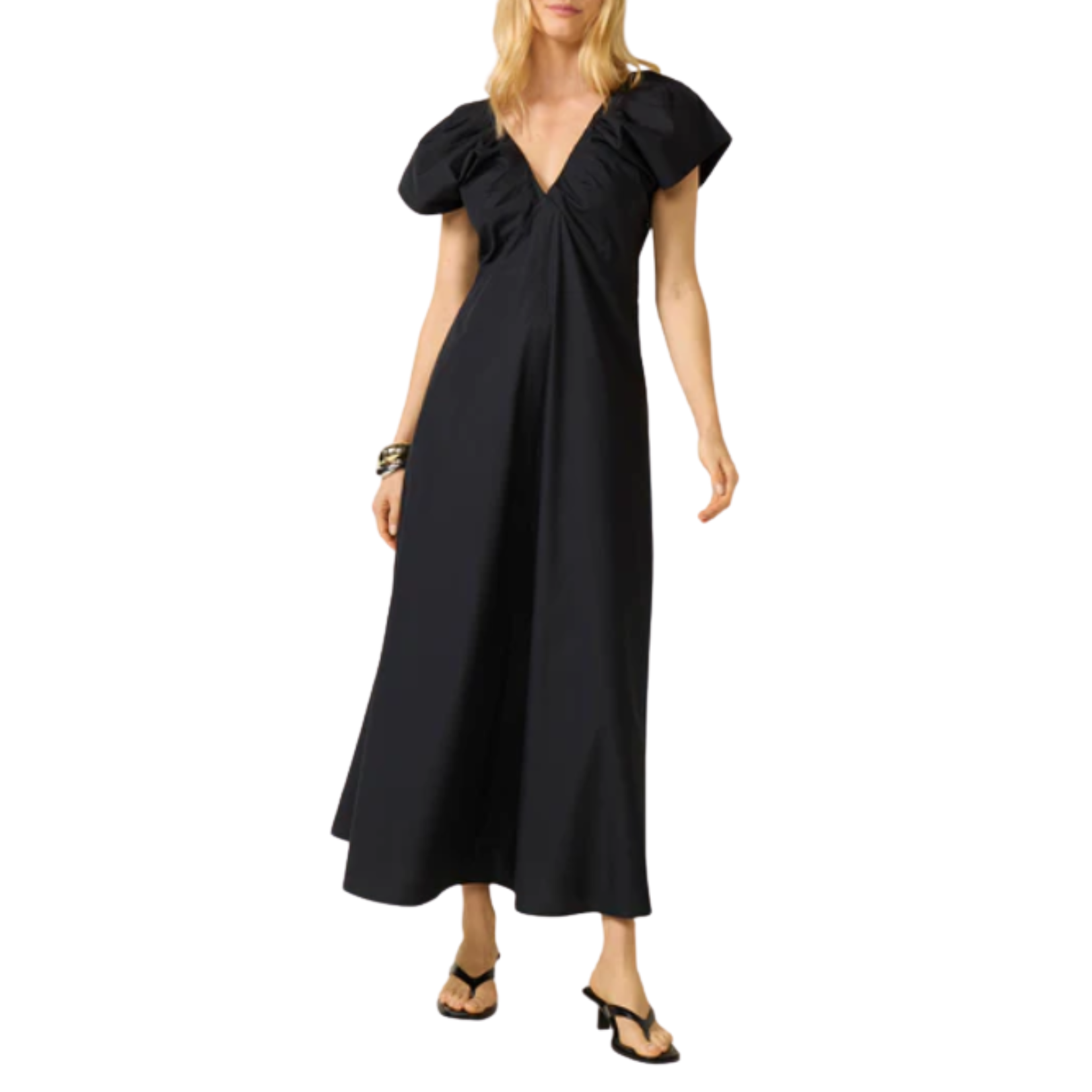 EVEREVE black v neck dress