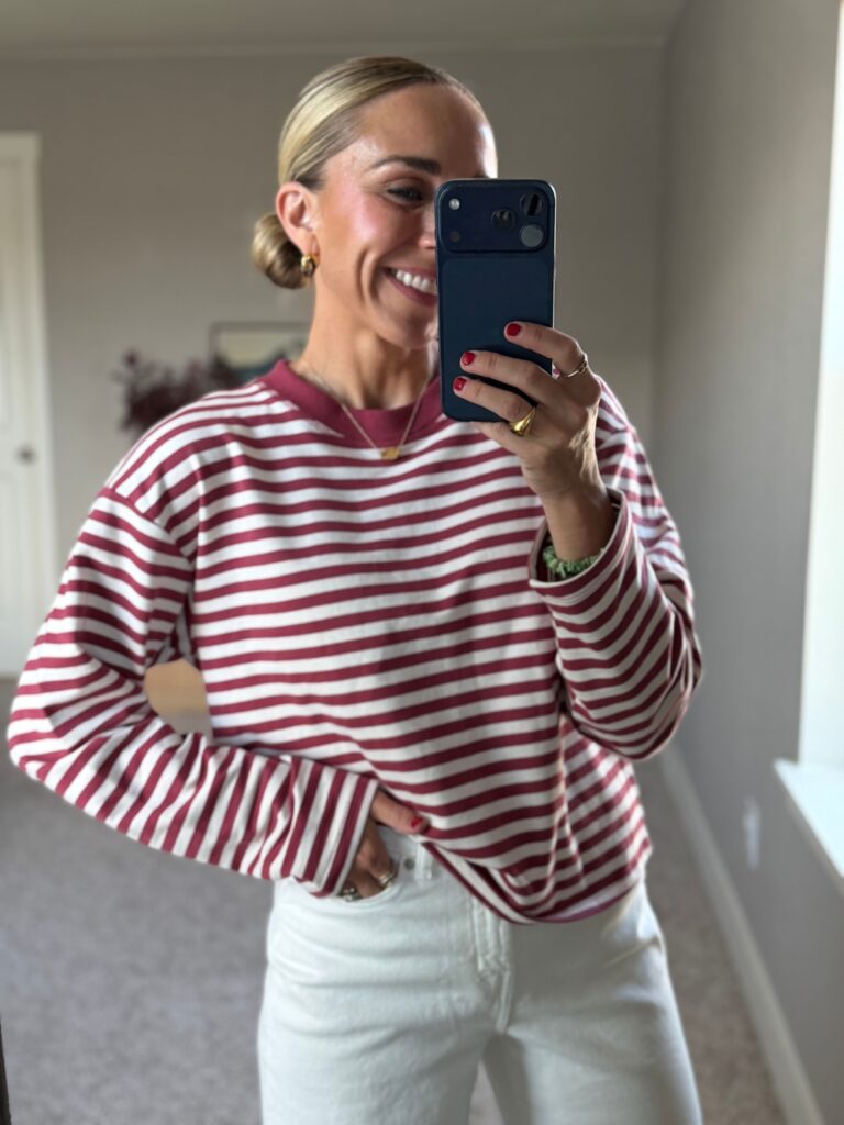 Striped boxy tee for Walmart women's clothing