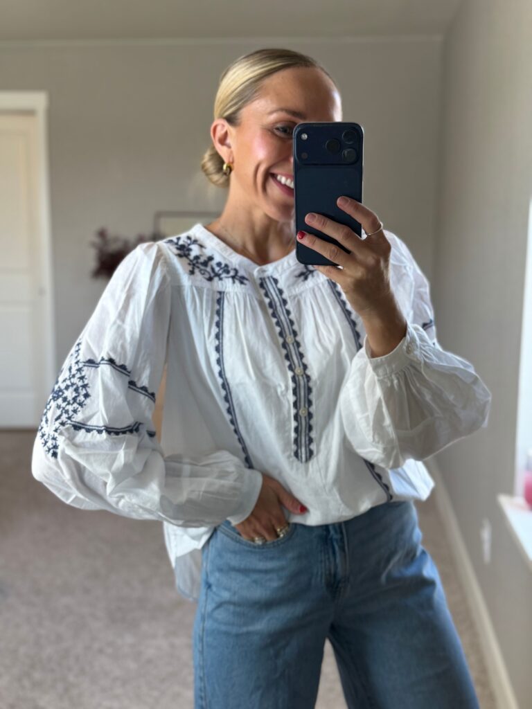 Embroidered blouse for Walmart women's clothing