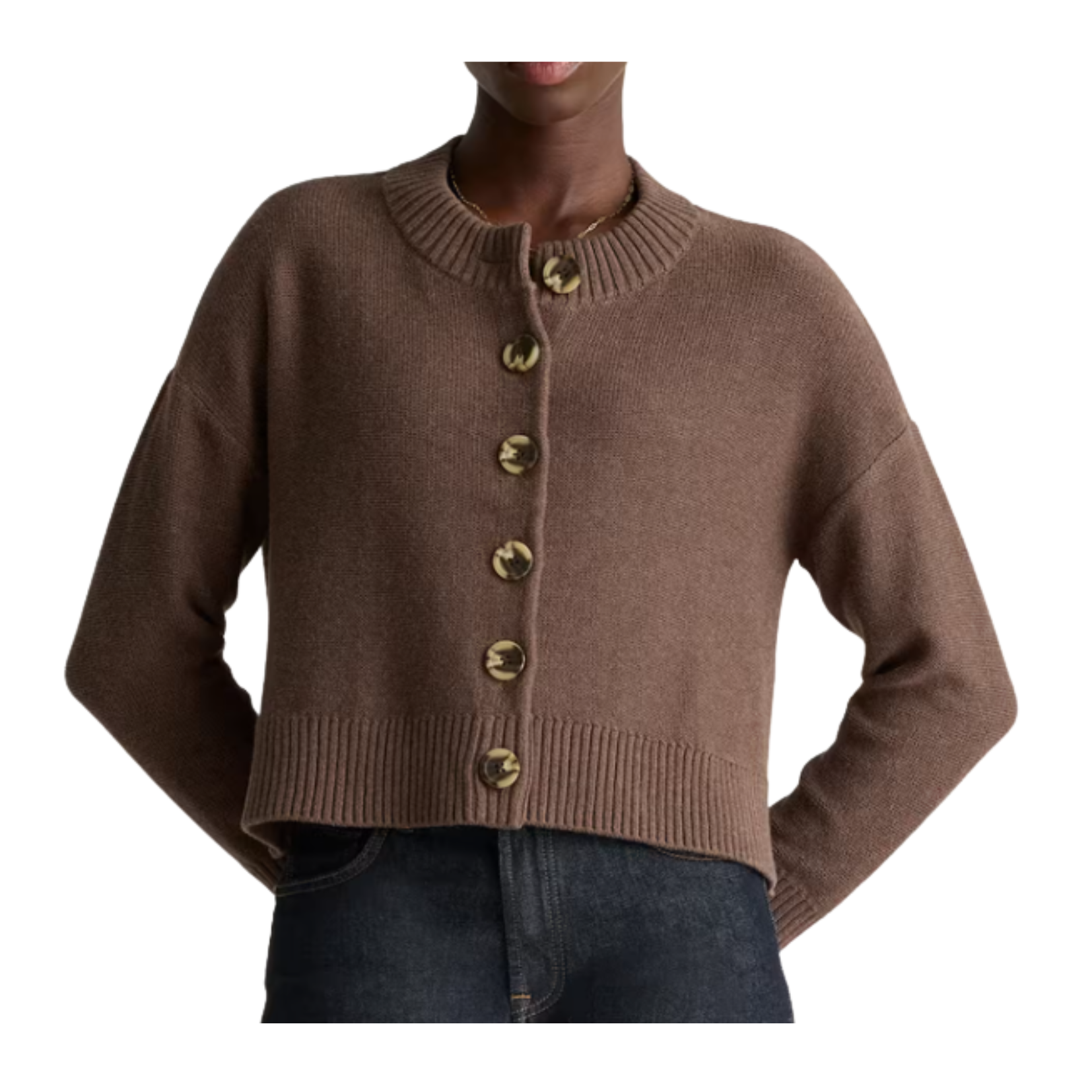 quince brown cardigan
