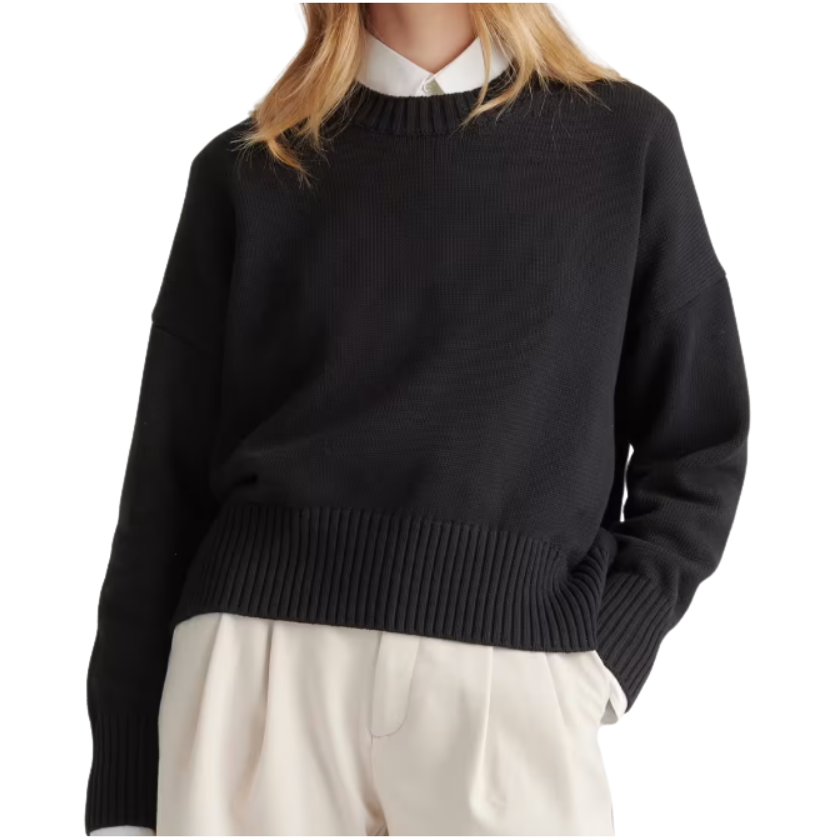 black cotton sweater quince
