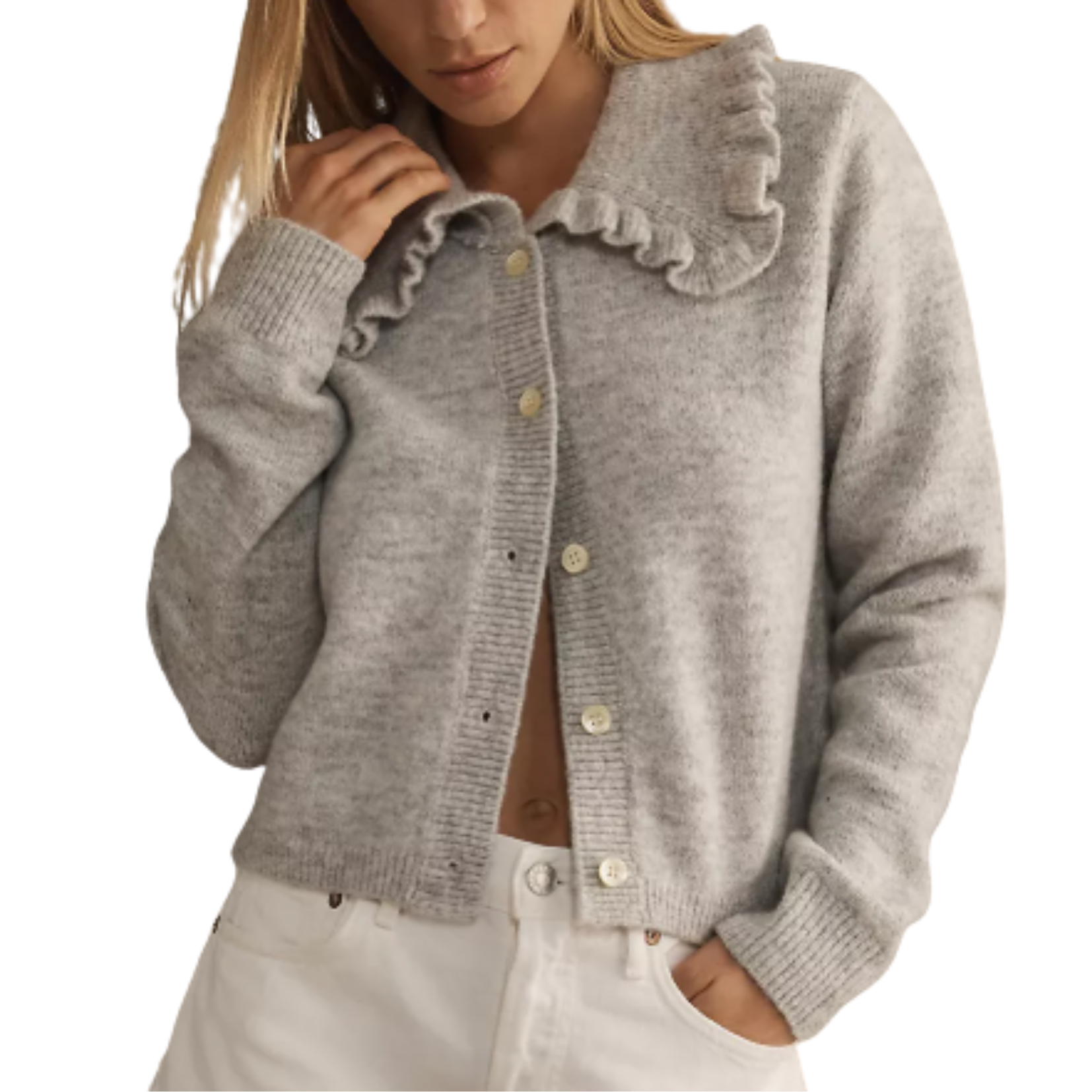 anthro Ruffle cardigan