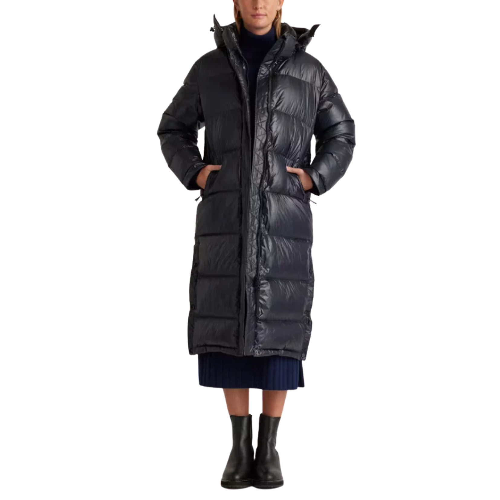 puffer jacket black long