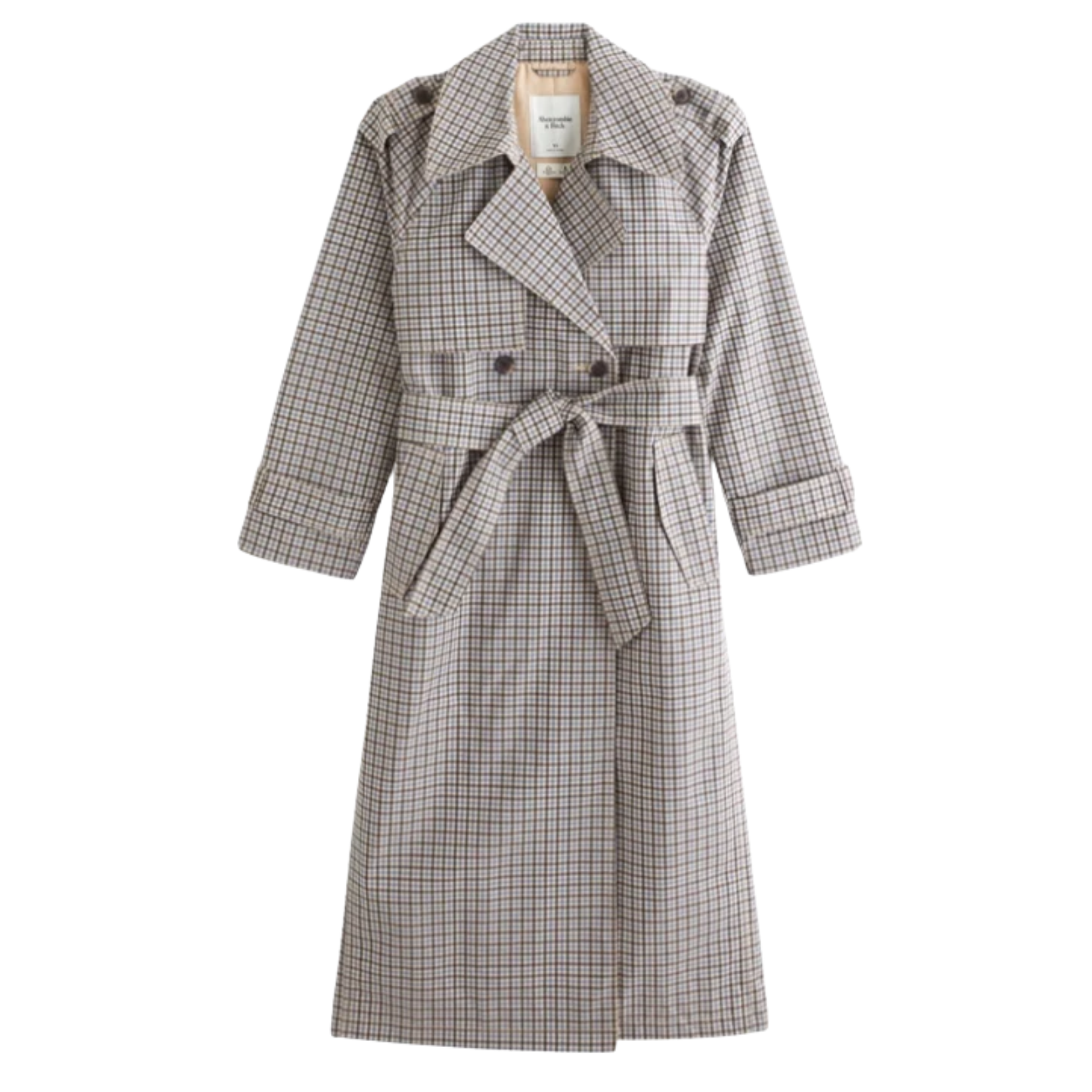 Abercrombie trench coat plaid