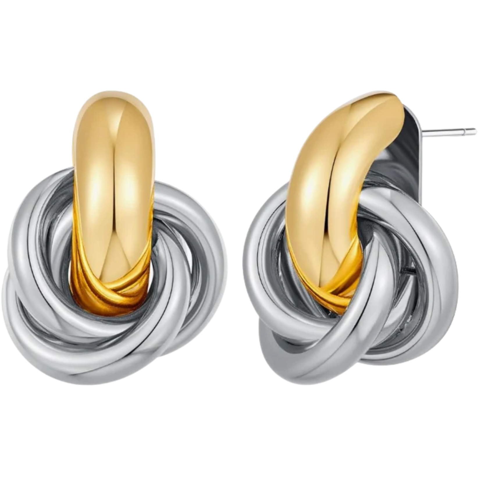 chunky twist gold earring