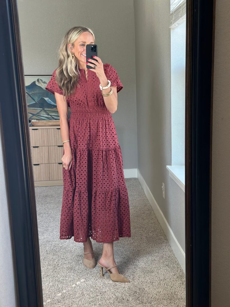 short-sleeve eyelet Maxi dress for Amazon fall dresses